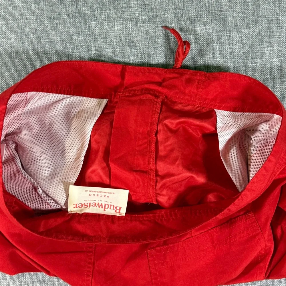 PacSun Budweiser Swim Trunks Mens XL Red Board Shorts Beer Americana Retro